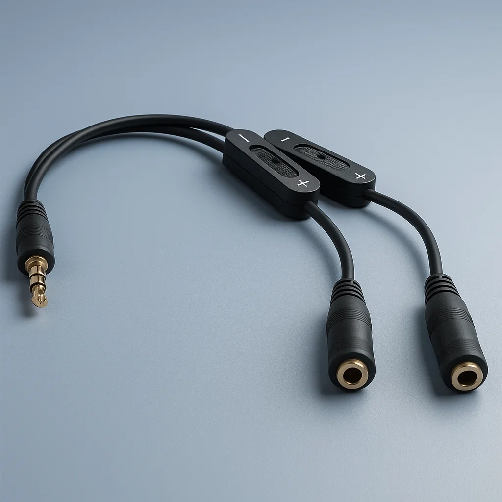 Splitter de audio portátil 0.2m con doble jack 3.5 mm rayoshop