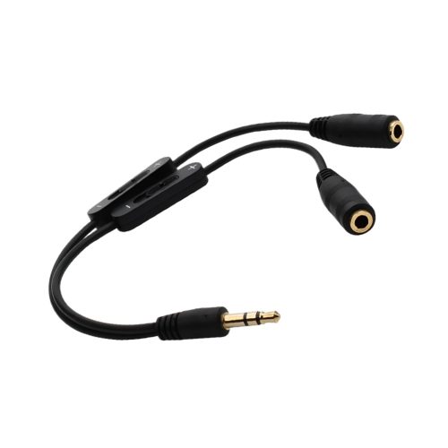 Accesorio audio doble jack con control de volumen independiente rayoshop