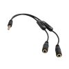 Cable splitter jack 3.5 mm macho a doble hembra con control volumen rayoshop