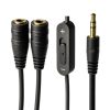 Cable auxiliar jack 3.5 mm a doble jack con control de volumen 0.2m rayoshop