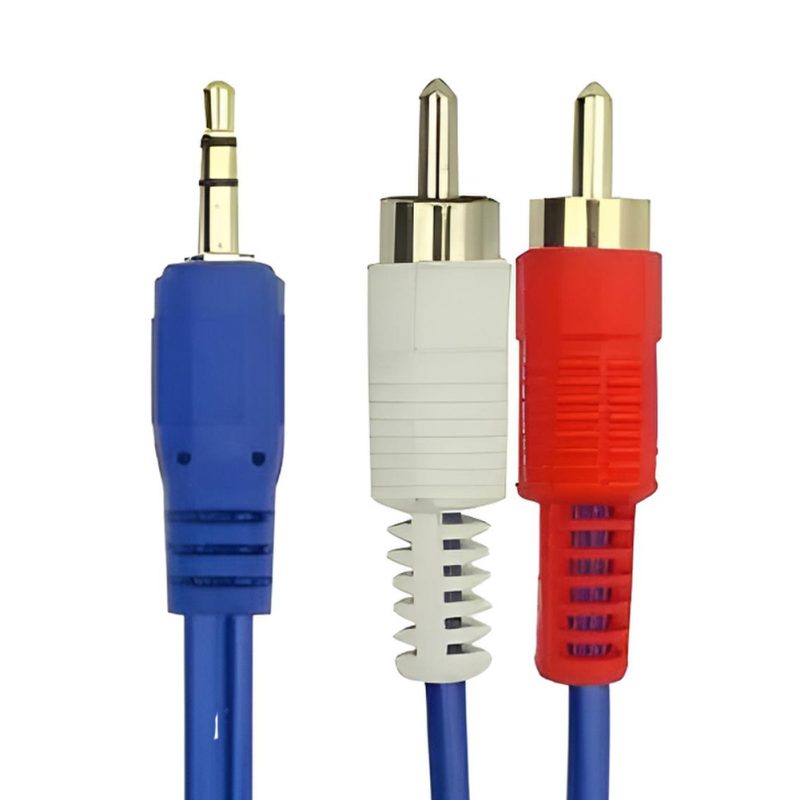 Cable auxiliar audio jack a RCA alta calidad Rayoshop Chile