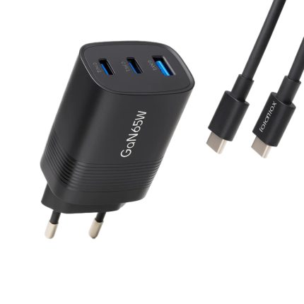 Adaptador de carga 65W USB y 2 USB-C con tecnología rápida Rayoshop
