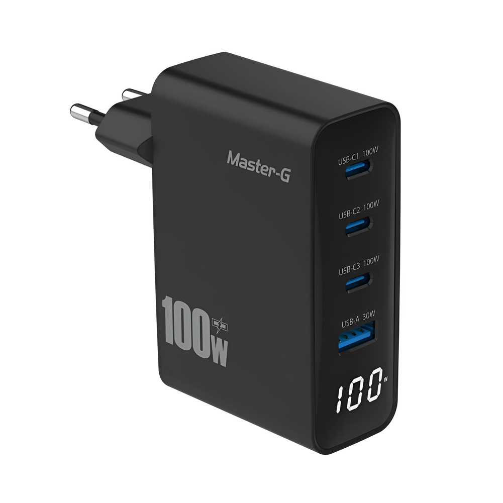 CG001-MG001 CARGADOR PARED MULTIPUERTO CON CABLE USB-C 100W MASTERG RAYOSHOP (3)