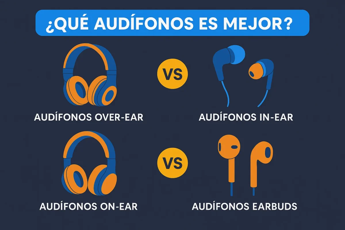 Audífonos In-Ear On-Ear Over-Ear Earbuds guía comparativa Rayoshop