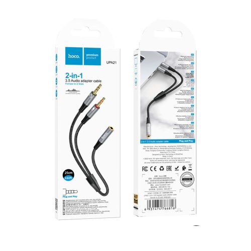 Adaptador de audio 3.5 mm doble salida Hoco Rayoshop