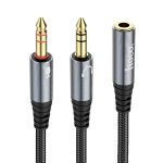Adaptador audio Hoco UPA21 jack 3.5 mm hembra a doble macho Rayoshop
