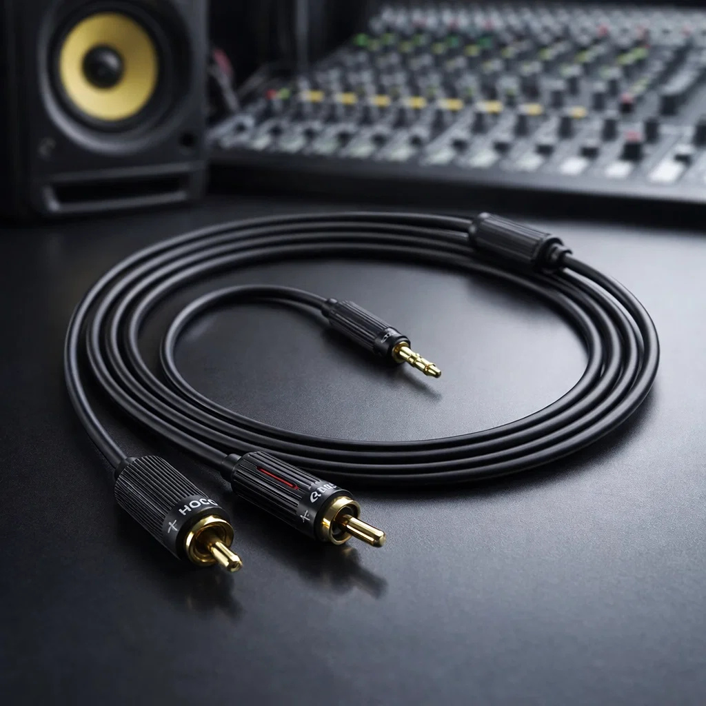 Cable audio RCA a jack 3.5 mm Hoco calidad premium Rayoshop