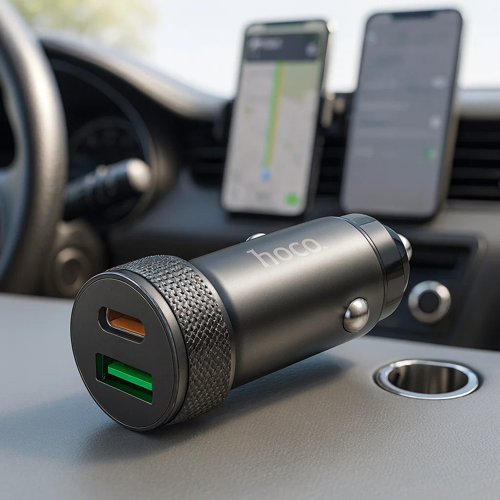 Cargador de auto 38W con puertos USB Rayoshop