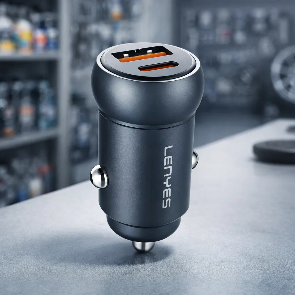Adaptador de auto Lenyes CA55 USB-C Power Delivery Rayoshop