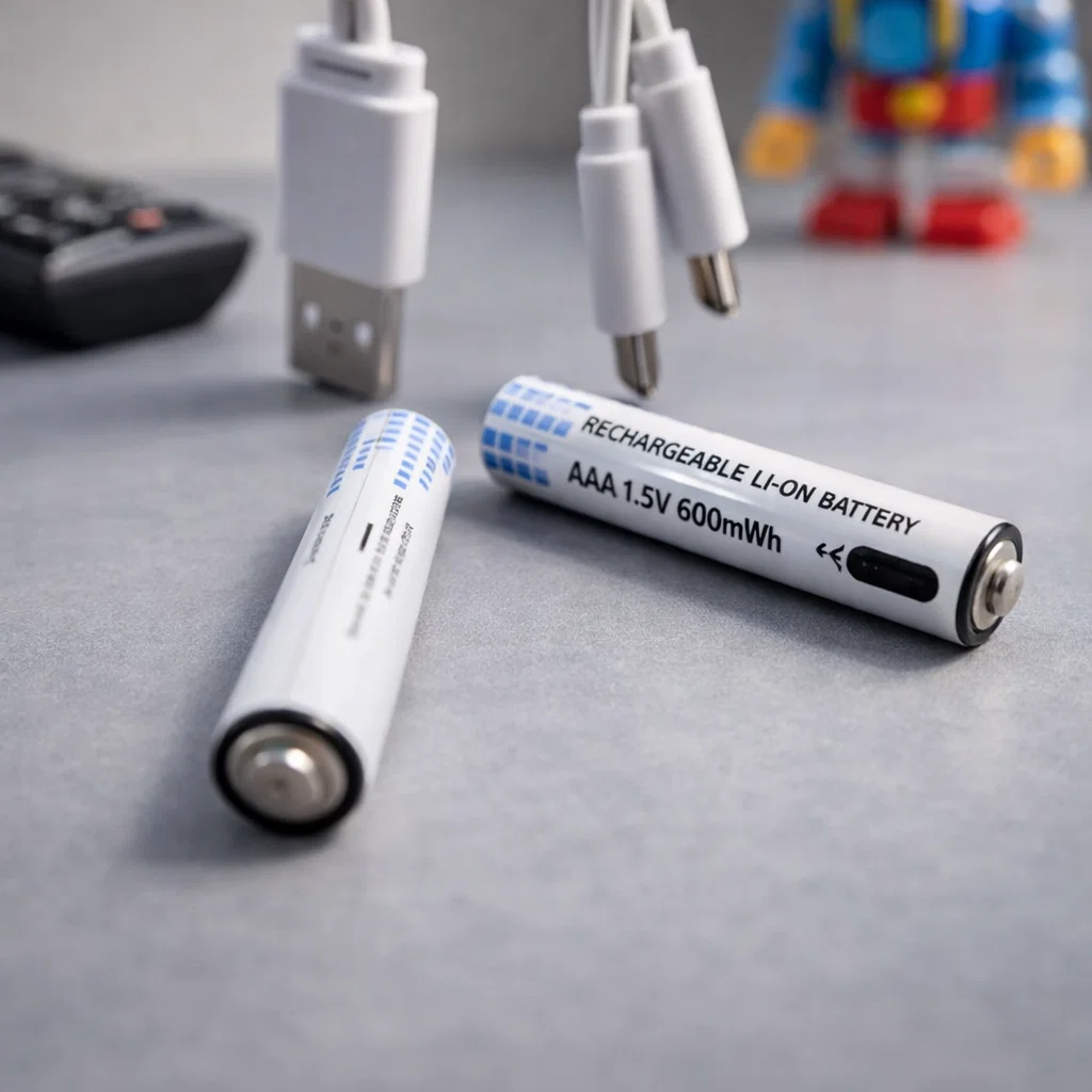 Pilas AAA recargables modernas con cable USB-C Rayoshop
