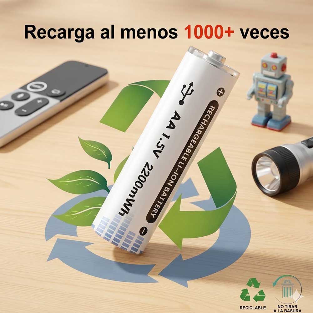 Batería AA recargable USB-C Rayoshop