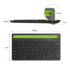 Teclado inalámbrico recargable AS-199 con Bluetooth 5.2 y carga USB-C, de 28,8 cm de ancho y diseño compacto en color negro.