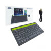 Teclado Bluetooth inalámbrico recargable AOAS AS-199 con doble canal, USB-C y soporte superior para notebook, PC, tablet y celular.