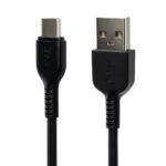 Cable Hoco X20 USB-A a USB-C de 3 metros en negro, con carga y transferencia de datos para teléfonos móviles, tablets y otros dispositivos.