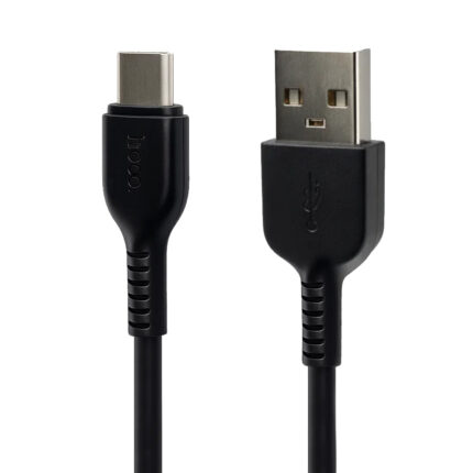Cable Hoco X20 USB-A a USB-C de 3 metros en negro, con carga y transferencia de datos para teléfonos móviles, tablets y otros dispositivos.