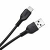 Cable Hoco X20 USB-A a USB-C de 3 metros en color negro, con conectores macho para carga y transferencia de datos en celulares y tablets compatibles.