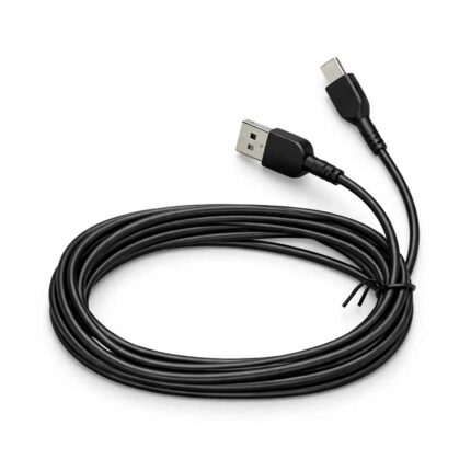 Cable Hoco X20 USB-A a USB-C de 3 metros en color negro, con conexiones para carga y transferencia de datos en dispositivos USB-C.