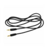 Cable de audio auxiliar jack 3,5 mm macho a macho en color negro, con dos conectores dorados y longitud de 1,5 metros para equipos compatibles.