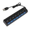 Hub 7 en 1 Adaptador Multipuertos USB a 7xUSB con Interuptor por Puerto