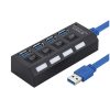 Hub 4 en 1 Adaptador Multipuertos USB 3.0 a 4xUSB 3.0 con Interuptor por Puerto